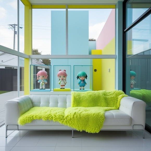 HANDCRAFTED Green Cartoon Art & Decals Wall Decor digital art print NWT - Picture 1 of 9